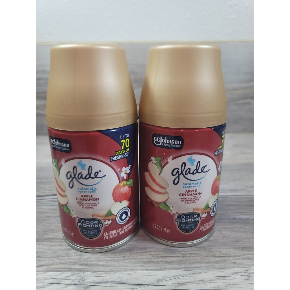 Glade Automatic Spray Refills Apple Cinnamon scent set of 2 6.2 oz NEW